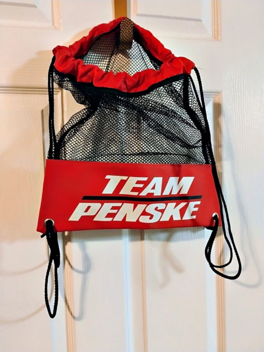 Team Penske Drawstring Mesh Bag Red & Black Backpack